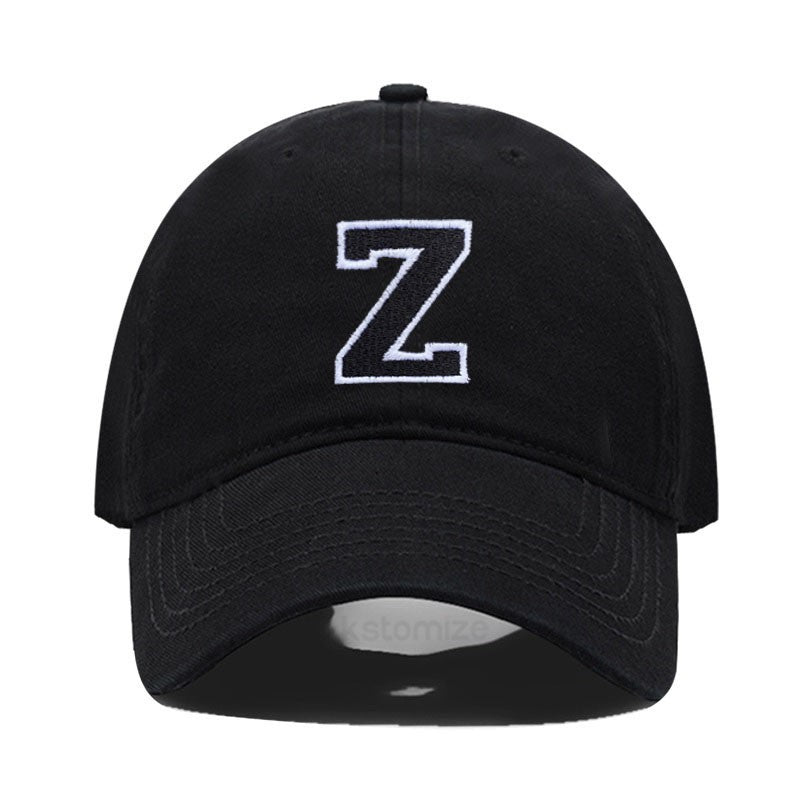 Initial Letter A-Z Embroider Baseball Cap For Men Womne High Quality Soft Cotton Fashion Team Sport Visors Snapback Caps