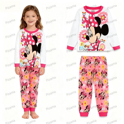 Autumn Winter 100 Cotton Full Sleeve Baby Minnie Mouse Pajamas Sets Children's Sleepwear Kids Pyjamas Pixar McQueen Kids Clothes