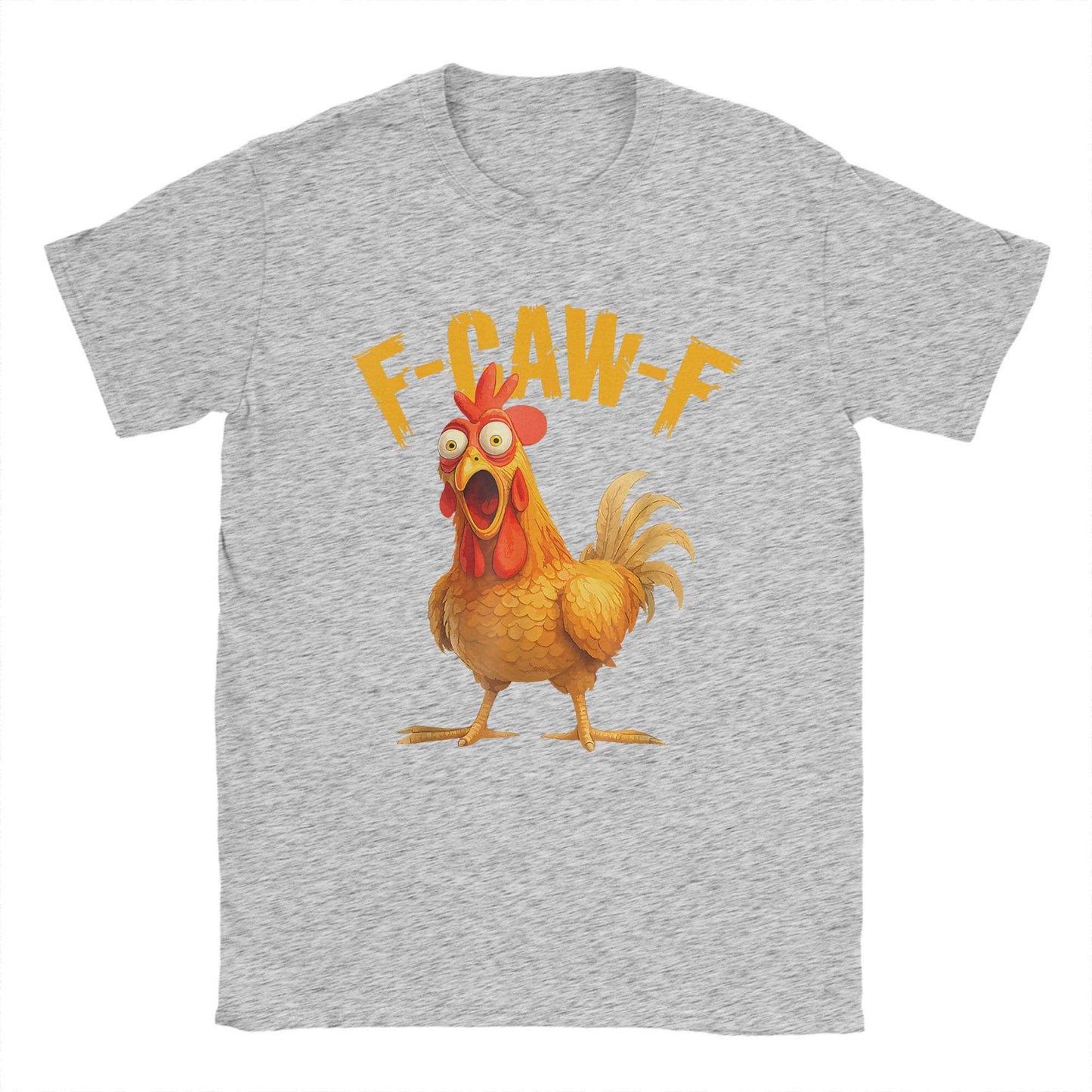 Funny F Caw F Chicken FCAWF Chicken T-Shirt Men  Funny 100% Cotton Tee Shirt Crew Neck Short Sleeve T Shirts Gift Idea Clothes