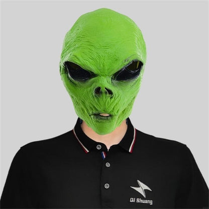 B95F Full Face Alien Mask for Adults Halloween Alien Mask Gloves Set, Alien Cosplay Costumes Props, for Halloween Party