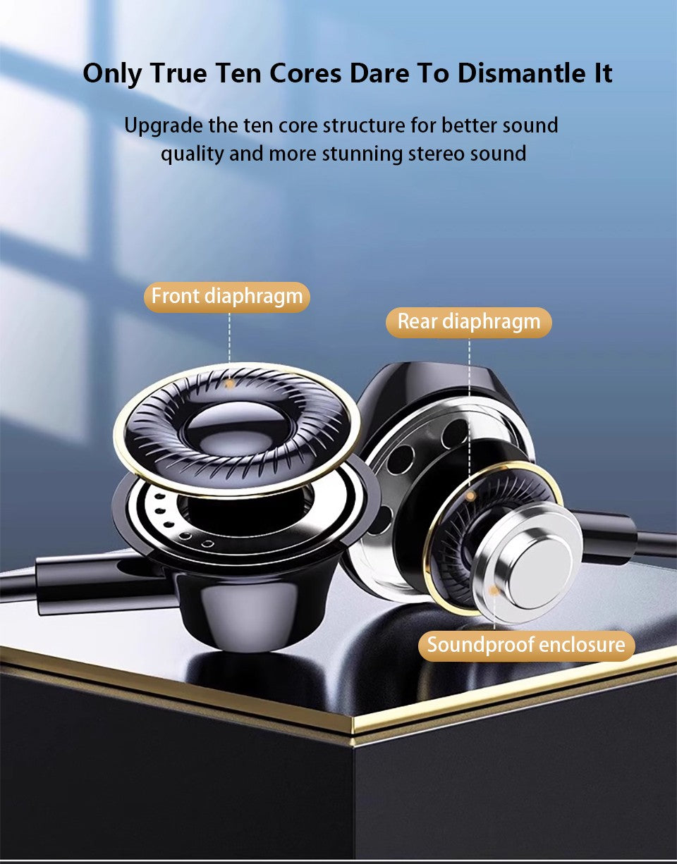 Fones de ouvido com fio USB tipo C 3,5 mm fones HiFi estéreo graves com controle de volume intra-auriculares para Samsung Galaxy iPhone Huawei Xiaomi