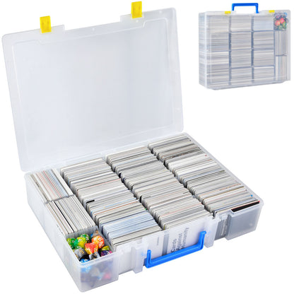 Caixa de armazenamento de cards de troca, porta-cartas de baralho para mais de 2300 cards, organizador compatível com PM TCG/para Yugioh/para CAH/para Phase 10
