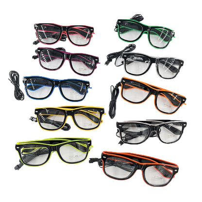 1PC Light Up LED Glasses Glow Sunglasses EL Wire Neon Glasses Glow in The Dark Party Supplies Neon Party Favors for Adults