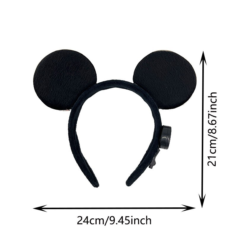 1/2pcs LED Glowing Neon Mouse Ears Headband Girls Festival Headbands Mickey Hairband Children Birthday Party Hair Accessories