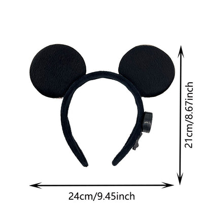 1/2pcs LED Glowing Neon Mouse Ears Headband Girls Festival Headbands Mickey Hairband Children Birthday Party Hair Accessories