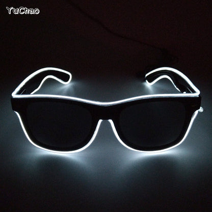 Led Glasses NightClub Masquerade Concert Club Neon Accessories Cool Vogue Flashing LED Futuristic Glasses Men Metal Cool Glasses
