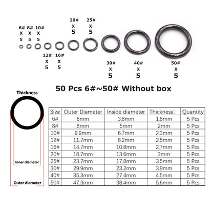 Anel Guia de Vara de Pesca 10pçs~100pçs Resistente ao Desgaste Cerâmica Kit de Reparo de Vara Anel Alconite Preto 6mm~47.3mm