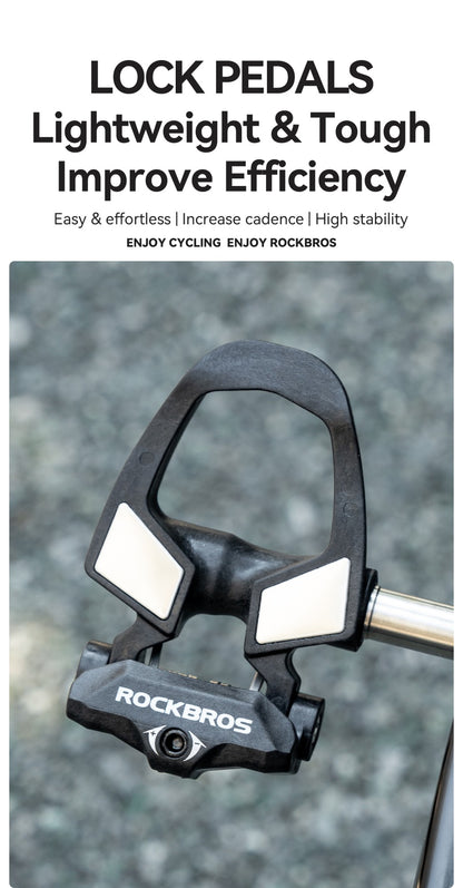 ROCKBROS Bicycle Pedals Lightweight Carbon Fiber Self-Locking Pedals With Cleats SPD Waterproof Sealed Bearing Road Bike Pedals