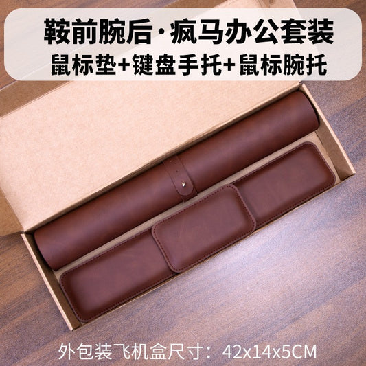 Mouse Pad de Mesa PU à Prova d'Água Grande Mousepad para Notebook Tapete de Mesa Antiderrapante Tapetes para Teclado Tapete de Mouse, protetor de pulso para mouse três peças