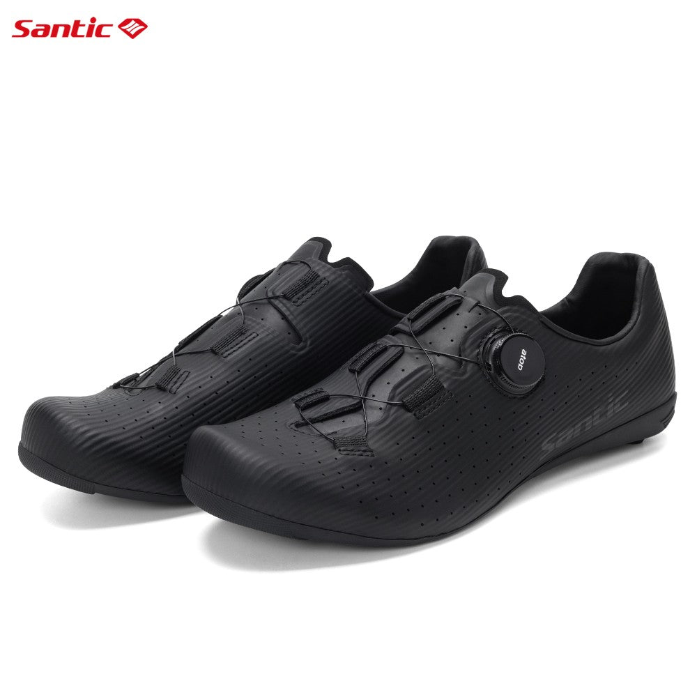 Santic Carbon Fiber Cycling Shoes Outdoor Wear Resistant Road Riding Sneakers Unisex Men Women Adjustable Pro Racing Bicyle Shoe