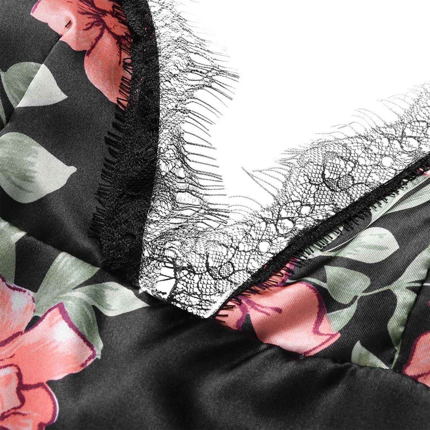 Women Pajama Suit Fashion V-Neck Stretch Satin Babydoll Lace Sexy Lingerie Bowknot Pyjamas Sleep Shorts Set Sleepwear New