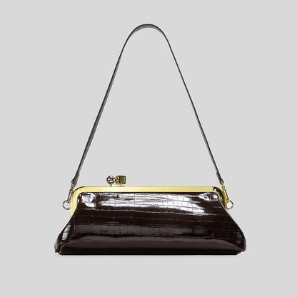 Fashion Long Clutch Bag for Women Luxury Designer Kiss Lock Women Shoulder Bags Elegant Party Purses Trend Underarm Bag 2025