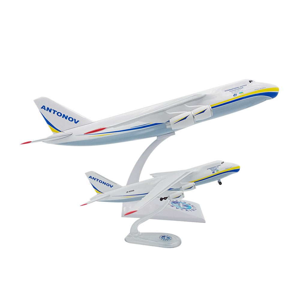 Modelo de Aeronave de Transporte Antonov AN-225 em Escala 1/200 Brinquedos de Aviação Jogos de Miniatura de Plástico e Metal
