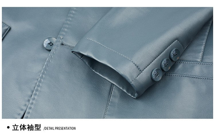 2025 Autumn Winter Men's Genuine Leather Blazers Jackets Slim Fit Suits Coats Business Casual Genuine Leather Suits Jackets Male