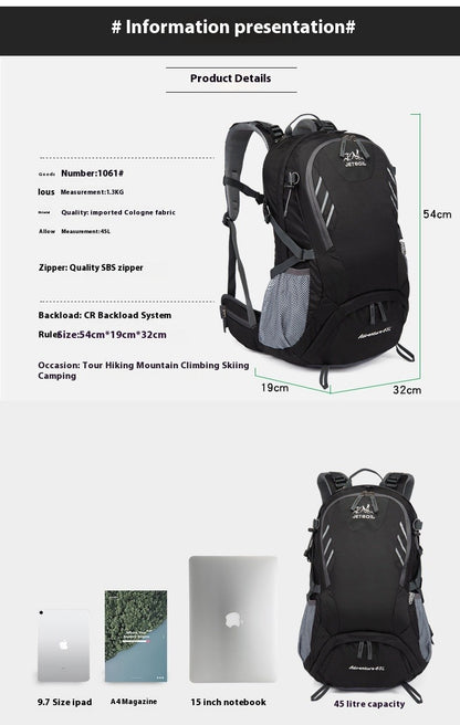 Mochilas de Caminhada Impermeáveis Masculinas e Femininas para Atividades ao Ar Livre, Montanhismo, Viagens, Esportes, Mochila de Grande Capacidade para Acampamento