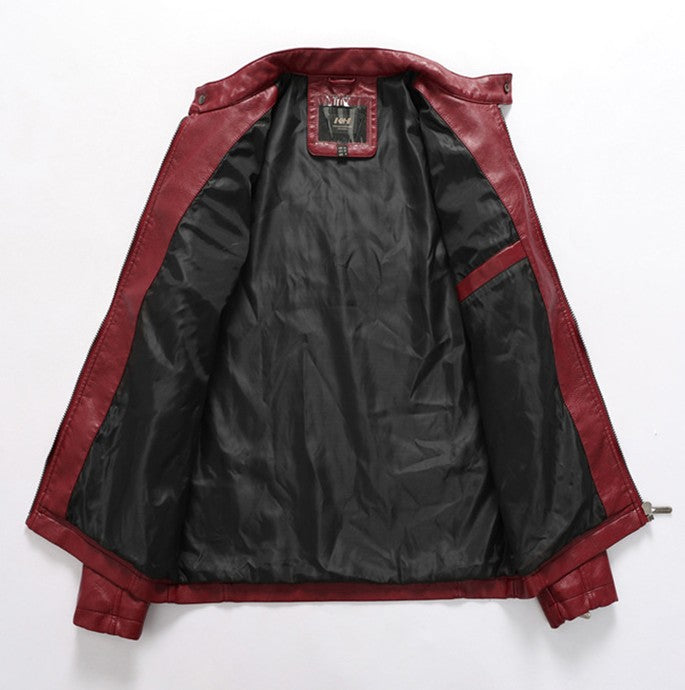 Vintage Motorcycle Jacket Men Fashion New Biker Leather Jacket Male Embroidery Bomber Coat Winter Fleece Pu Overcoat