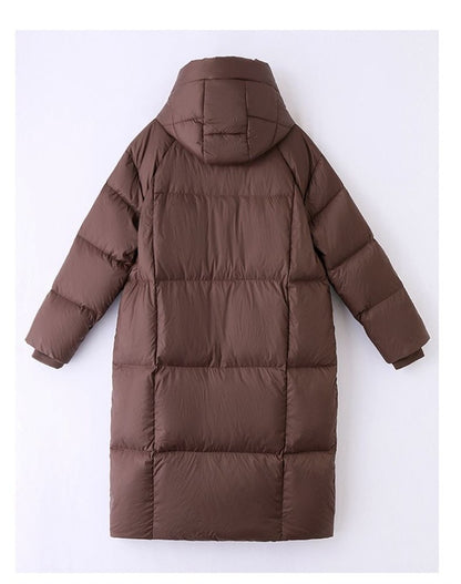 Mid to Long Down Jacket Knee Length 2024 Winter New Item Thickened Warm Fashionable Loose Versatile Jacket Women's Solid Color