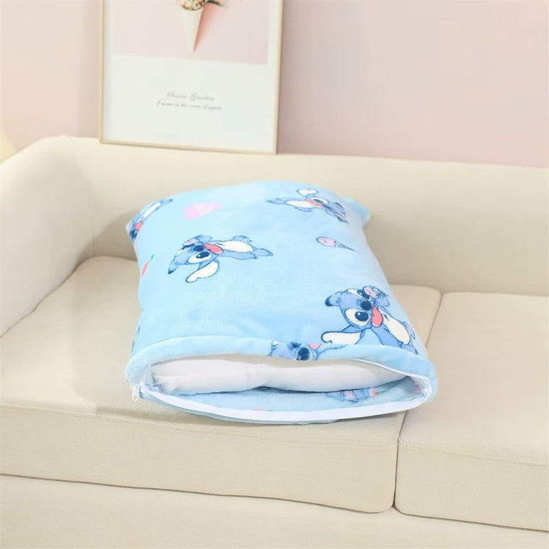Manta Fofa do Stitch, Manta Quente de Flanela, Fronha com Estampa Estilo Japonês, Colcha para Quarto, Sofá, Cama de Menina