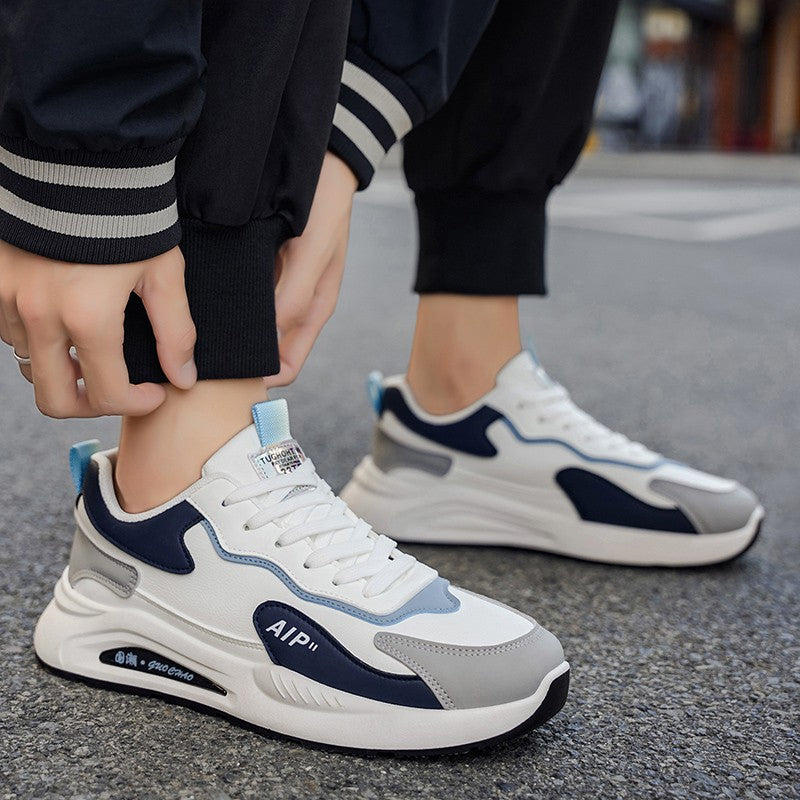 Tênis Masculino Casual de Outono Respirável com Sola Grossa, Estilo Atlético Versátil e Leve