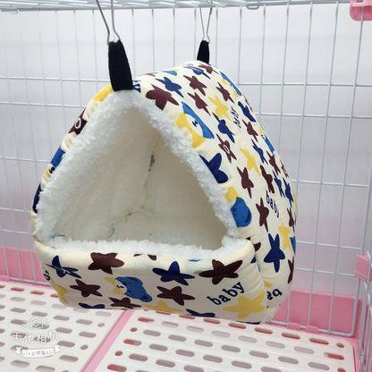 Ninho de Hamster Bolsa de Mel Esquilo Ramo de Flor Brilhante Porquinho-da-índia Porco-da-holanda Gato Longo Suprimentos de Aquecimento de Inverno para Animais de Estimação Gaiolas de Algodão