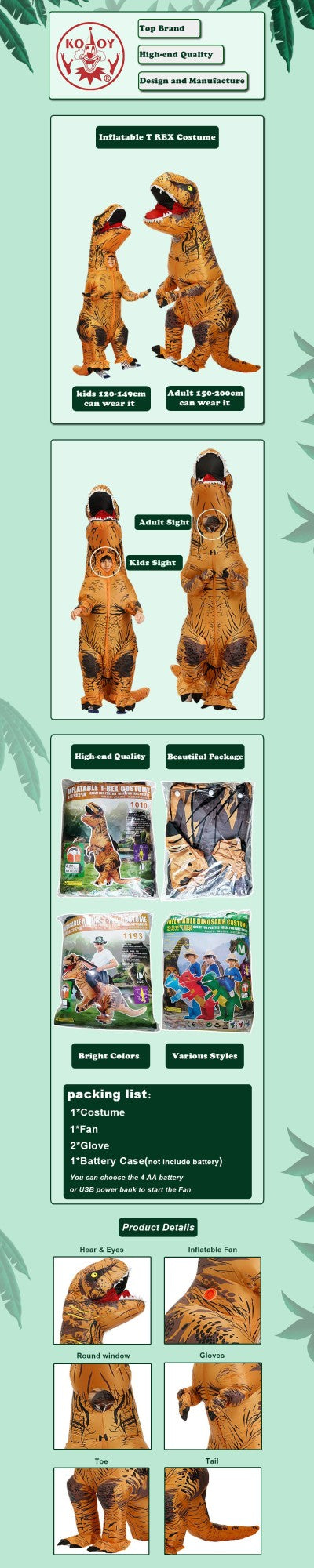 Adult Kids T-Rex Dinosaur Inflatable Costumes Purim Halloween Christmas Mascot Anime Party Cosplay Costume Dress Fancy Suits
