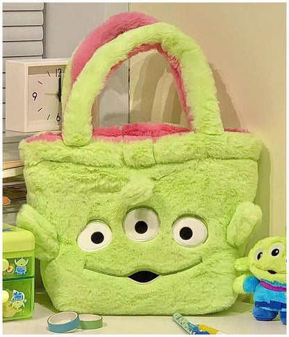 Disney Winnie Bear Turn Into Tigger Plush Handbag Cartoon Reversible Lotso Change To Alien Plush Doll Bag Xmas Women Girls Gift