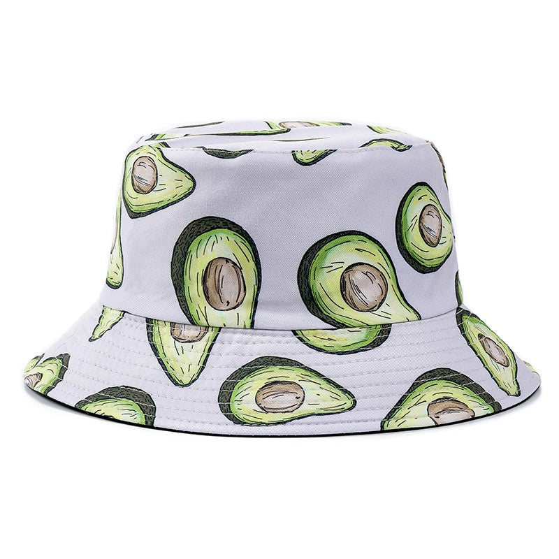 Chapéu Bucket Unissex Quente de Verão com Estampa de Frutas, Dupla Face, Chapéu de Sol Feminino, Chapéu Panama Clássico Masculino