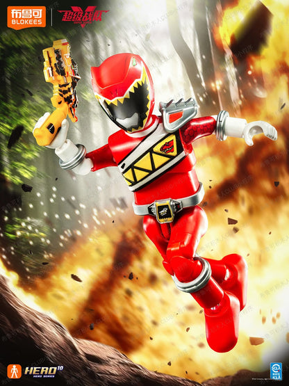 [Em Estoque] Original Blockee Super Senta Zyuden Kyoryuger Power Rangers Dino Super Charge Blocos de Montar Bonecos Brinquedos de Montagem