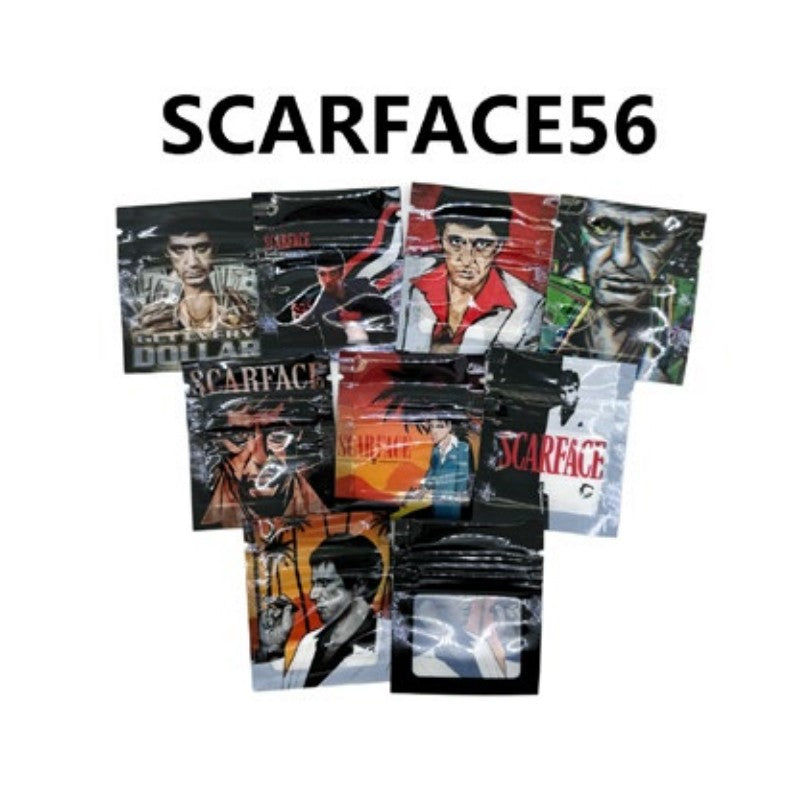 10PCS 0.5G 5x6cm Small Cartoon Storage Bag Reusable Product Ziplock Pouches Mini Smellproof Mylar Bags Plastics Aluminium Pouch