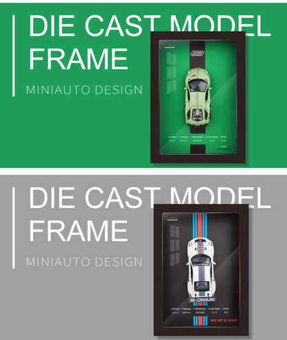 1/32 Versão Porta-retrato Liga de Metal Modelo de Carro Esportivo Simulação Carro de Corrida 3D Pintura de Parede Coleção Presentes Infantis Decoração