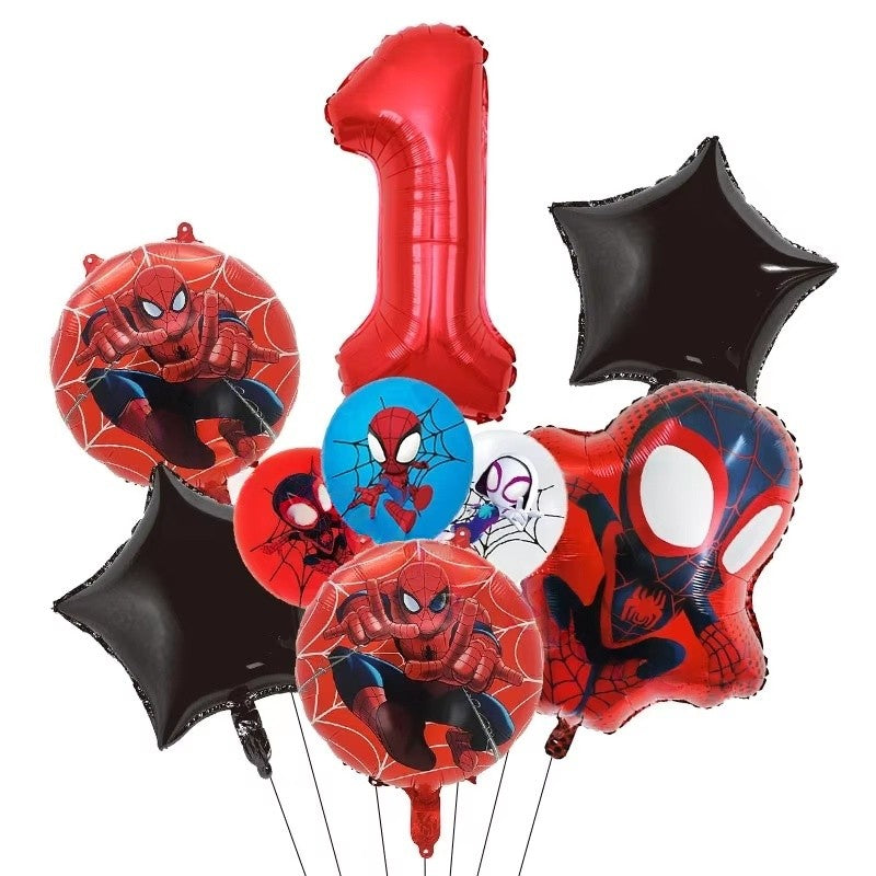 Mask Spider Hero Birthday Party Supplies Tableware Kit Plates Cups Tablecloth Backdrop Balloons Kids Party Decorations Favors