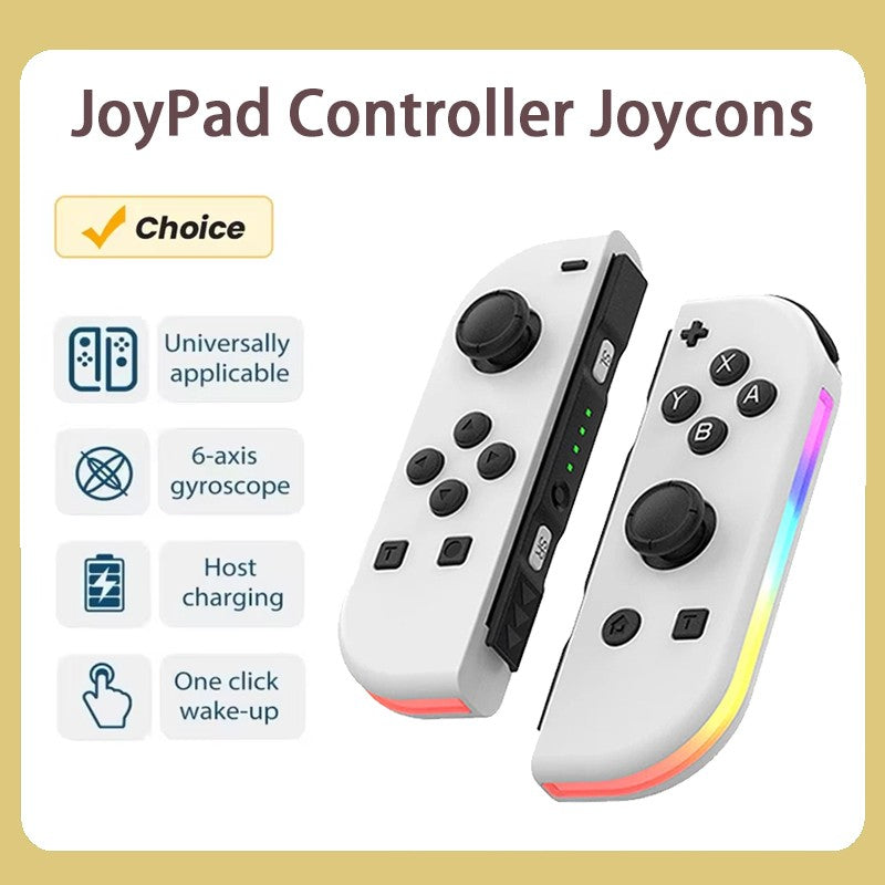 RGB LED Left & Right Joypad for NS Switch Controller BT 5.2 Joy-Con Gamepads Joystick with Dual Vibration for Switch/Lite/Oled
