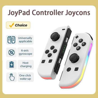 RGB LED Left & Right Joypad for NS Switch Controller BT 5.2 Joy-Con Gamepads Joystick with Dual Vibration for Switch/Lite/Oled