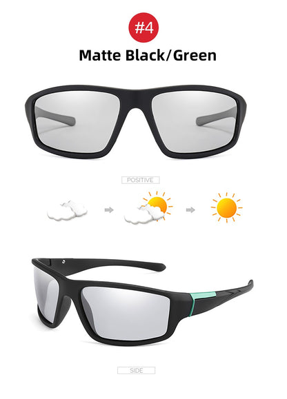 Óculos de Sol Fotocromáticos VIVIBEE Masculino Óculos Esportivos Pretos Feminino com Mudança de Cor Polarizados para Dirigir 2025 Óculos de Sol com Descoloração