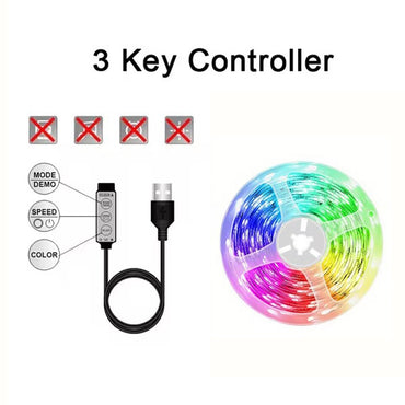 18 LED Strip Lights 5050 RGB USB Color Changing Flexible Lamp Tape with APP Control for Room Decoration TV Backlight