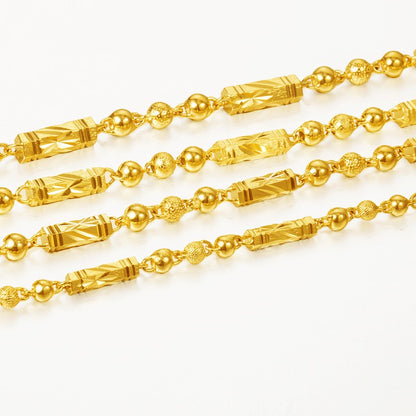 Men's Electroplated 18K Gold Necklace Hexagonal Buddha Bamboo Chain Exquisite Jewelry Clavicle Necklace Birthday Gift