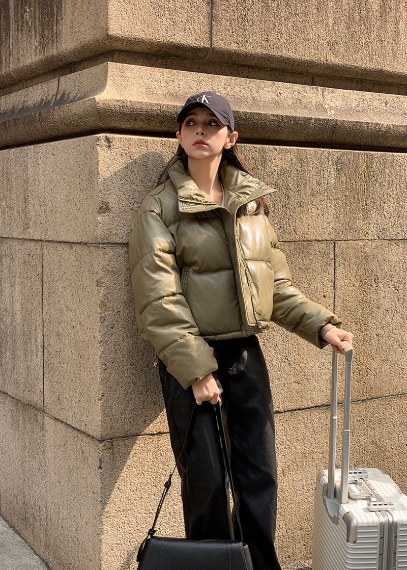 2025 New Autumn Winter Jackets Fashion Women Solid Long Sleeve Thick Pu Zipper Lapel Coats Casual Office Lady Korean Outerwear