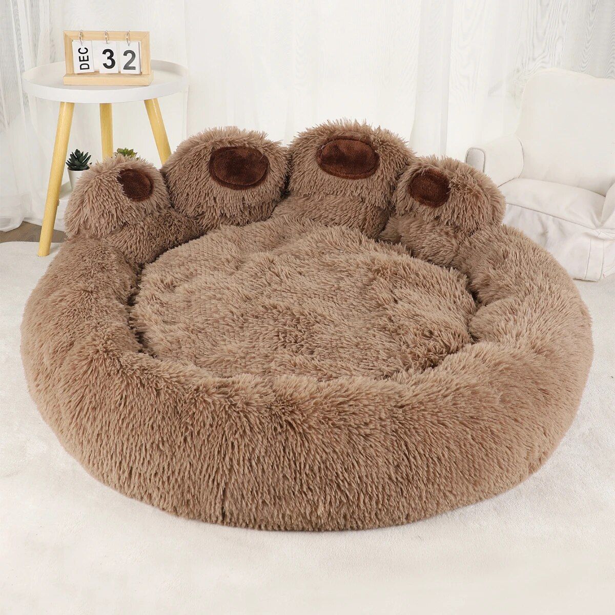 Cama de Cachorro Inverno Gato Sofá Cama Fofa Pata de Urso Confortável Camas Para Animais de Estimação Pequenos Médios Grandes Almofada Macia Fofa Cama de Cachorro