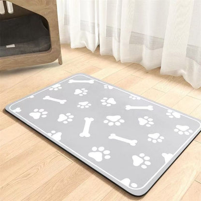 Tapete para Alimentação de Inverno - Jogo Americano Absorvente para Cães e Gatos com Parte Traseira Emborrachada Impermeável e Secagem Rápida