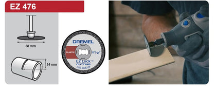 Kit de Corte Dremel EZ Lock Cortador de Plástico 476 Mandril 402 Cortador Fino 409 para Ferramenta Elétrica de Esmerilhamento EZ688-01 / 686