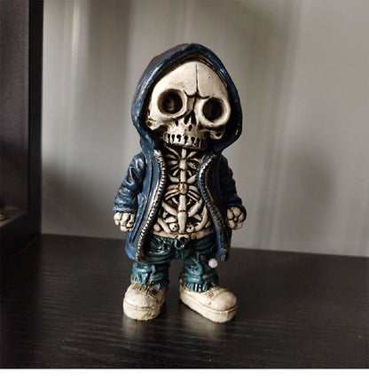 Cool Skeleton Dolls Figurines Skull Resin Statue  Halloween Party Decoration Home Accessories Living Room Bedroom Gift