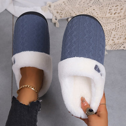 Platform Fluffy Slippers Women House Plush Fashion Designer Winter Shoes Ladies Flats Warm Home Casual Footwear Elegant Big Size