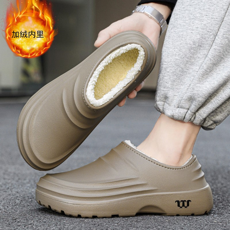 Winter Plush Supper Warm Chef Shoes for Men Women Very Soft Rubber Sandals Clogs Garden Shoes Without Holes Kitchen Work