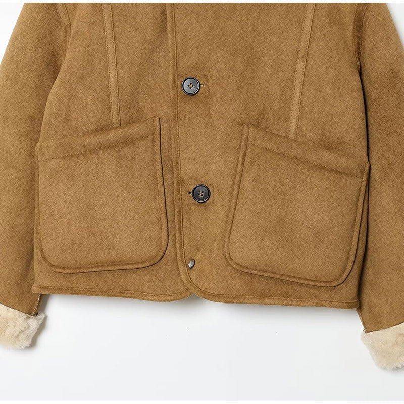 ? Fashion Double Sided Solid Jacket Women Lapel Collar Single Breasted Long Sleeve Coats 2025 Autumn New Lady Utility Outerwear