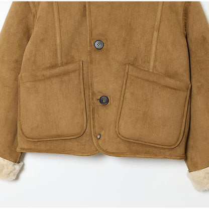 ? Fashion Double Sided Solid Jacket Women Lapel Collar Single Breasted Long Sleeve Coats 2025 Autumn New Lady Utility Outerwear