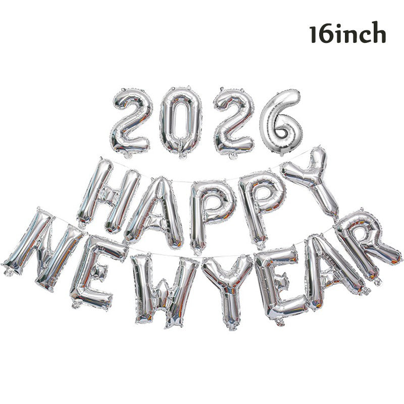16 Inch 2027 Happy New Year Foil Balloons Christmas New Year Party Decoration Festival Party Supplies Photo Props Home Decor