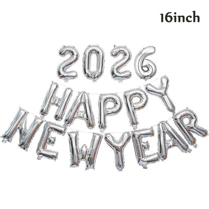 16 Inch 2027 Happy New Year Foil Balloons Christmas New Year Party Decoration Festival Party Supplies Photo Props Home Decor