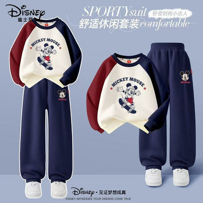 Autumn Baby Girls Boys Clothes Set Children Disney Mickey Printing Sweatshirt Top and Pants Bottom 2Pieces Suit Cotton Tracksuit