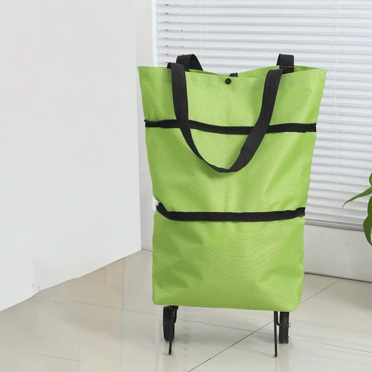 1Pc Foldable Shopping Bag with Wheels Trolley Large Reusable Cloth Hand Tote Bolsas Eco Fabric Supermarket Grocery Pull Cart Bag