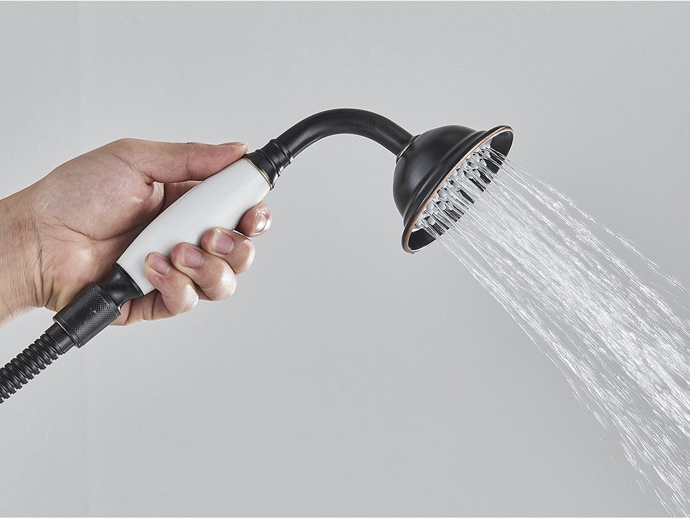 Ducha Chuveiro Banheiro Vintage Cerâmica Latão Montado Parede Torneira Pulverizador Acessório Hardware Chuveirinho